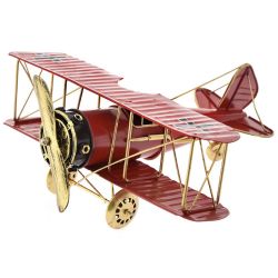 Cadouri Barbati Avion Decorativ din Metal Rosu