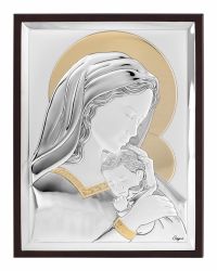 Icoana Maica Domnului cu Pruncul Jerusalem argint  Icoana Maica Domnului val cu Pruncul 8x11 cm