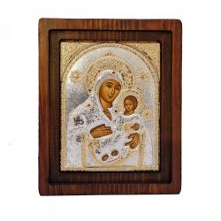 Icoana lemn pictat in relief  Maica Domnului Icoana Maica Domnului Bethleem 16,5x20 cm